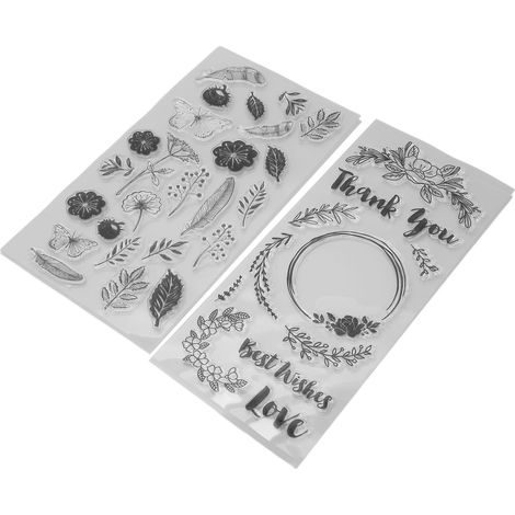 2 Tampons Papillon Plantes Silicone Clair Impression DIY Combo Cartes Décoratives Timbres Créatifs (1/5)