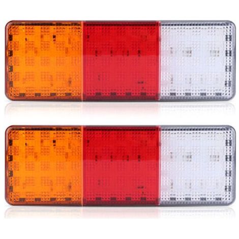 2 x feux arrière LED 12V 75 LED pour remorque, camion, bateau, lampe étanche, indicateur
