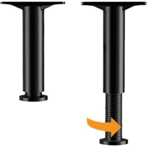 Pieds de meuble réglables - - 22–42 cm - Hauteur ajustable - Anti-corrosion - Lot 2 pièces (Noir) (1/5)