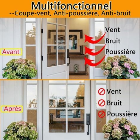 Joints d'étanchéité pour portes et fenêtres, isolation thermique et phonique, joints d'étanchéité en caoutchouc type D (blanc, 6 mètres) (1/5)