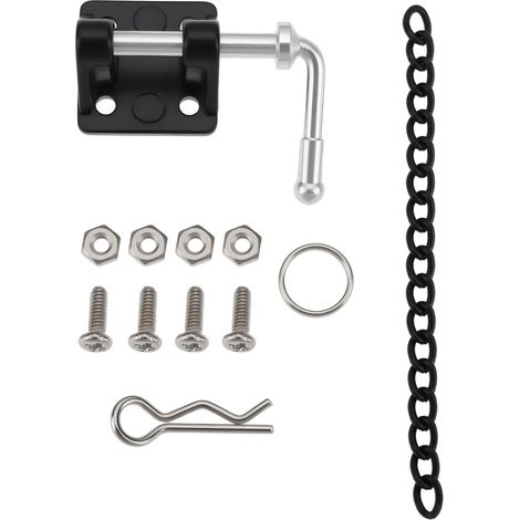Set Alloy Trailer Hitch 1:10 RC Car 15.2x7.2x9mm Black Compatible with TRX4 SCX10 90027 90028 CC01 D90 TF2 F350 (1/5)