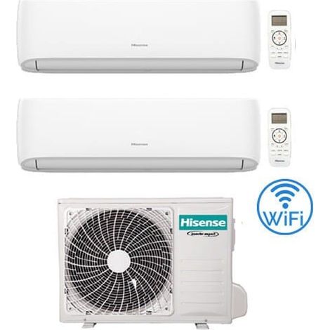 Klimaanlage Hisense New Comfort mit Wifi R32 Dual-Split-Wechselrichter 7000 + 9000 BTU mit E.U. 2AMW42U4RGC Klasse A++/A+
