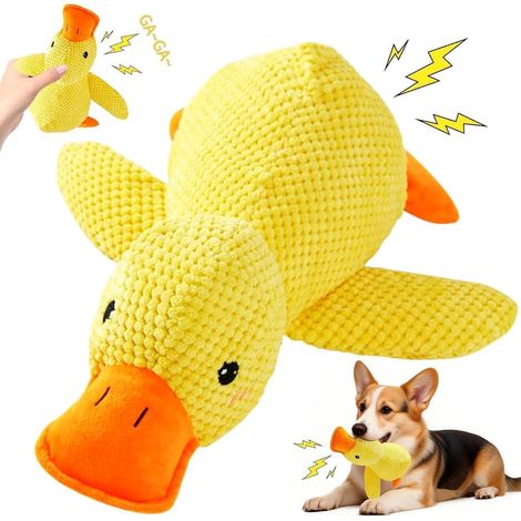 Juguete antiestrés para perros, juguete de pato para mascotas, juguete masticable de peluche para perros, juguete indestructible, para perros pequeños y medianos.