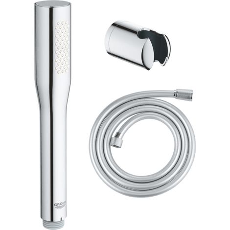 Pack douchette 1 jet GROHE Vitalio Get Stick + Flexible de douche VitalioFlex Comfort + Support mural Vitalio Universal chromé
