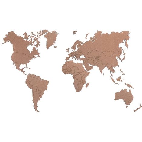 Carte du monde en liège L : 165 x 100 cm