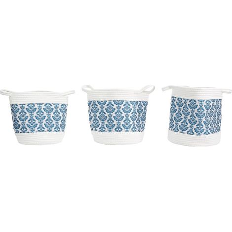 Lot de 3 Paniers de Rangement "Jaïpur" 31cm Bleu (1/5)
