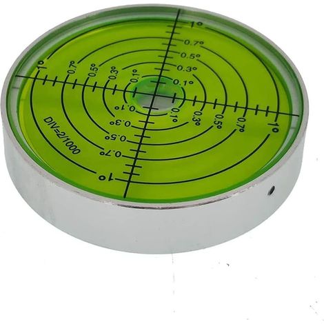 Inclinomètre circulaire horizontal universel de haute précision avec coque en aluminium, haute précision 6 '/2 (avec aimant) (60 x 12 mm) (eau verte) (1/5)