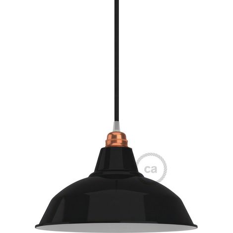 creative cables - Paralume Bistrot in metallo smaltato con attacco E27, diametro 30 cm