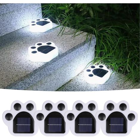 Lot De 4 Lampes Solaires De Sol, Lampes Solaires De Jardin, Décorations De Jardin, Éclairage De Paysage, Lampes Solaires D'allée Extérieures, Pour Jardin Extérieur, Pelouse, Cour, Terrasse-Lumière Cha (1/5)