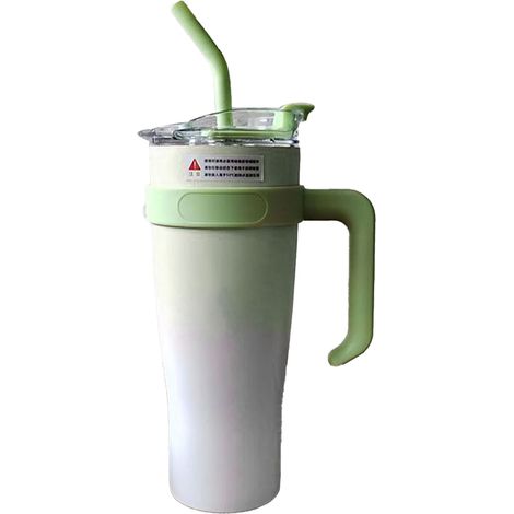 Gobelet isotherme en acier inoxydable 1250 ml avec paille, tasse thermos pour voyage extérieur, vert dégradé (1/5)