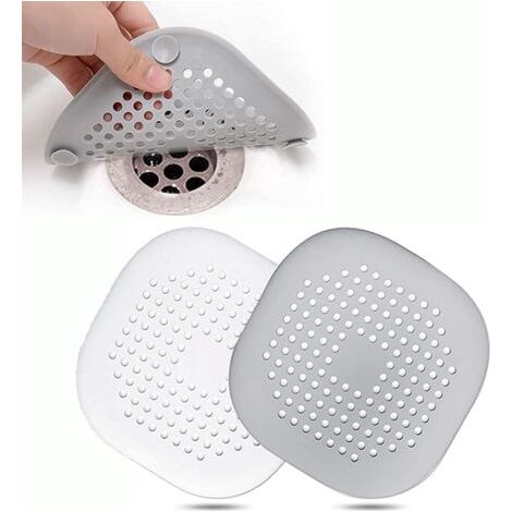 Juego de 2 protectores de desagüe de silicona, colador para fregadero de cocina con ventosa, colador para desagüe de bañera, colador para fregadero de cocina y baño. (1/5)