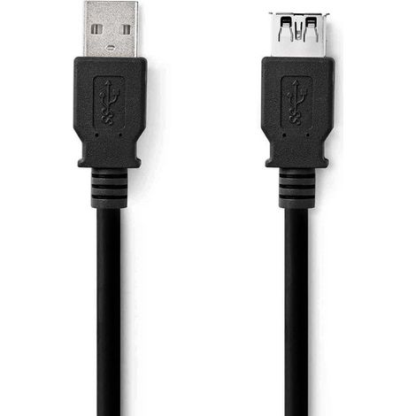 CCGL61010BK10 Câble USB USB 3.2 Gen 1 USB-A Mâle USB-A Femelle 5 Gbps Plaqué nickel 1.00 m Rond PVC Noir Label (1/2)