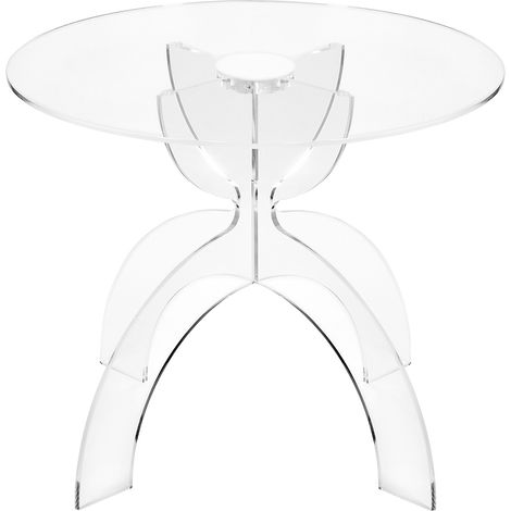 Tavolino da salotto rotondo 50cm in plexiglass trasparente Tessara