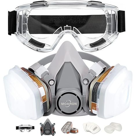Set de couverture à demi-visage réutilisable, respirateur à demi-visage, filtre d'équipement de protection personnelle pour la peinture, coupe de métal, même scène que 6000 6200 7000 FF-400 (moyen)
