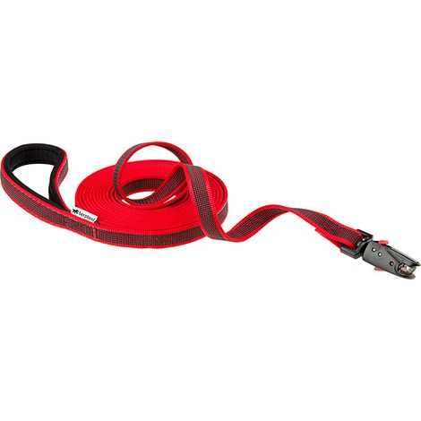Ferplast DAYTONA GUMMY MATIC G Laisse pour chiens avec mousqueton automatique. Sangle en nylon et caoutchouc. Différentes mesures et couleurs.. Variante G20/500 - Mesures: 20 mm x L 500 cm - Rouge