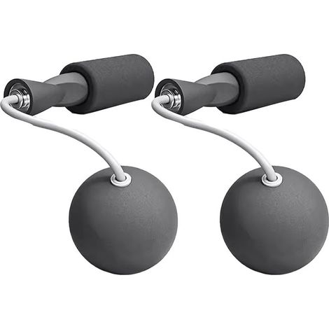 Corde à sauter sans fil de 6,5 cm avec boule lourde, double roulement, fil de fitness silencieux pour les sports d'intérieur, noir (1/5)