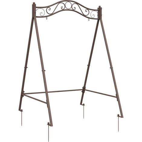 Cadre de balançoire vintage marron, dimensions : 113 x 121,5 x 168 cm, acier. (1/5)