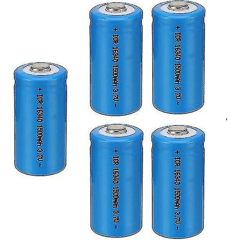 Chomel 3,7 V 1500 mAh 16340 CR123A Li-Ionen-Akku für LED-Taschenlampen, Reise-Ladegerät für CR123A 16340 Akkus, Gelb (1/4)