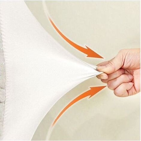 (160 cm, Beige) Housse de tête de lit extensible, protection de tête de lit unie style nordique, compatible avec les lits simples, doubles et king size