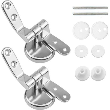 Charniere Abattant, Lot de 2 charnières de rechange pour lunette WC avec fixations en alliage de zinc, Ensoleillé (1/5)