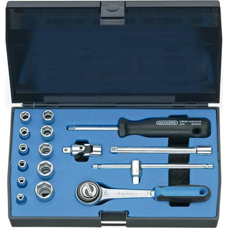 20 EMU-3 Set di chiavi a bussola 1/4" 16 pezzi 6 facce 4-13 mm (1/5)