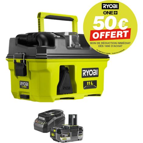 Aspirateur d'atelier RYOBI 18V One+ RV1811 - Batterie 4,0Ah et chargeur (1/5)