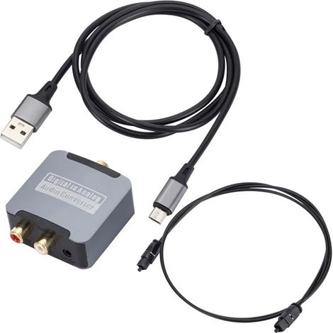 Convertidor Audio Digital Tv - SPDIF Coaxial y Fibra Óptica a Salida 3 5 Mm - Para Sistemas de Audio Domésticos - 1 Unidad (1/5)