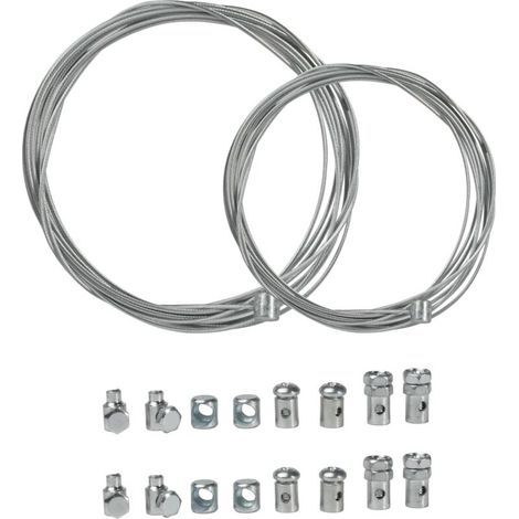 Kit de réparation universel : Câble d’embrayage moto 2 x 2 m (diamètres 2 mm & 1,5 mm), câble Bowden avec 9 tétines, câble d’accélérateur, pour karting, câble d’embrayage & ensemble câble (1/5)
