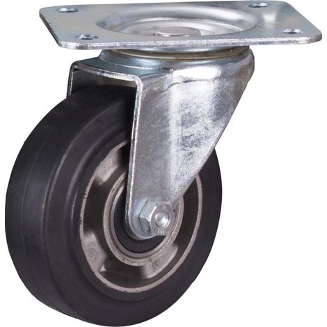 VARIOfit Lenkrolle Elastikvollgummi 125 x 40 mm schwarz (1/3)