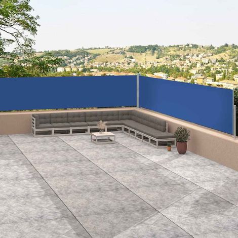 vidaXL Toldo lateral retráctil azul 117x1200 cm (1/5)