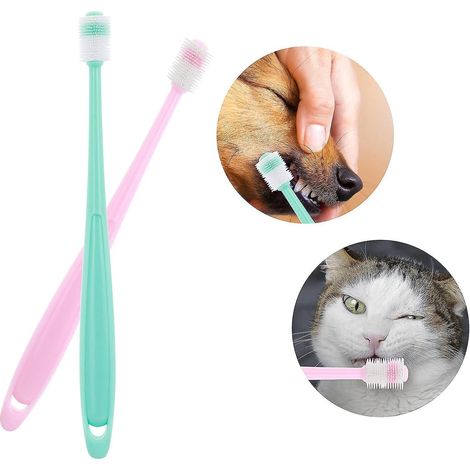 lot De 2 Brosses Dents Pour Chien 360 Degrs En Silicone Souple Avec 2 Botes De Rangement, Brosse Dents Pour Chat, Chiot (1/5)