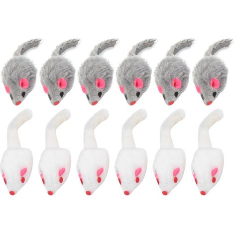 KIMISS Lot de 12 Jouets pour Chat – Balles de Souris en Peluche pour Chats, Jeu de Balle Dynamique, Temps de Jeu Amusant et Engageant pour Chats et Chatons (1/5)