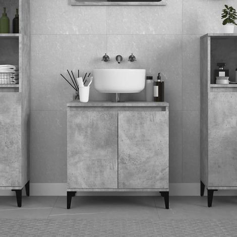 Sink Cabinet Concrete Grey 58x33x60 cm Engineered Wood vidaXL