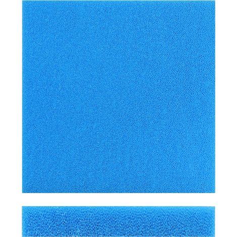 Wiltec Tapis japonais filtrant - 50 x 50 x 5 cm / 10 ppi - grossier - Filtre de Bassin et d'Aquarium pour Filtration Eau HMF - couleur Bleue