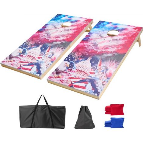 Jeu de Cornhole 125 - 5x60 cm - Planche de Jeu de Poche Portable