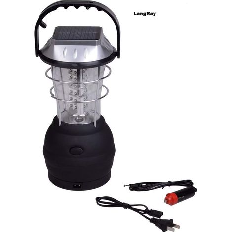 Lanterna solare a 5 modalità, con dinamo a manovella, ricaricabile, da campeggio, con 36 LED, luce di emergenza, ultra luminosa, per ricarica auto, attrezzatura da campeggio per escursioni di emergenz (1/5)