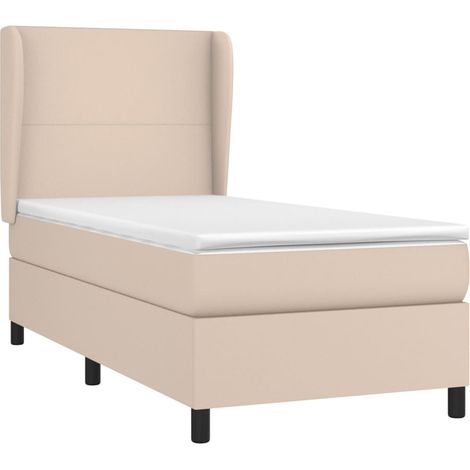 Giroletto a Molle con Materasso Cappuccino 100x200cm Similpelle vidaXL (1/4)