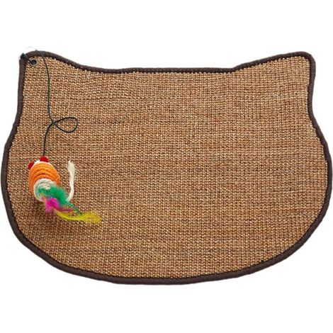 Planche de Grattage de Chat Intérieur avec Jouet pour Canapé et Tapis,Clair Brun,40×60cm (1/5)