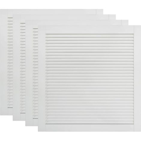 Portes à persiennes 4 pièces bois de pin massif blanc 61,5 x 59,4 cm