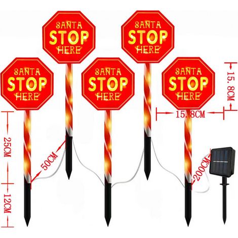 Piquets lumineux LED de Noël panneau octogonal extérieur, coque PS, IP65, non réglable, décoration festive pour jardin et cour CT-1 (1/5)