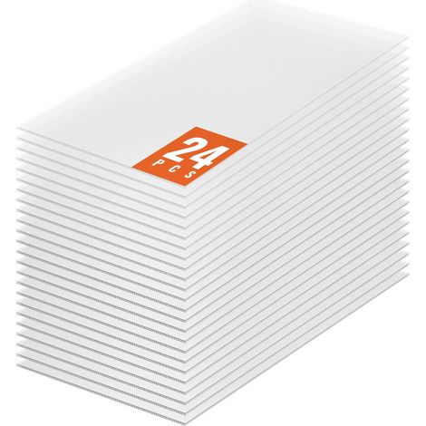 Plaque en Polycarbonate, 1210x605x4 mm, Panneaux de Toit en Feuilles, Lot de 24, Toiture Plastique Ondulé Imperméable, Protection contre UV, Transparent, Résistant aux Chocs, pour Serre, Jardin (1/5)