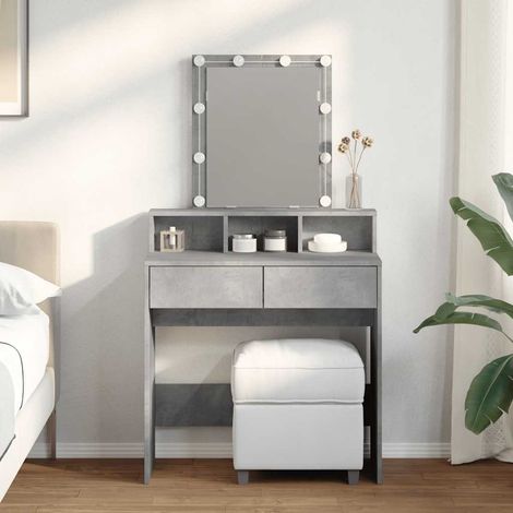 vidaXL Toeletta con LED Grigio Cemento 80x41x144,5 cm (1/5)