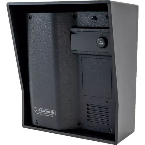 Platine de rue 600 mètres autonome individuelle sans-fil longue distance - UltraCOM2 NOIRE 600-SOLO avec visière Noire (1/5)
