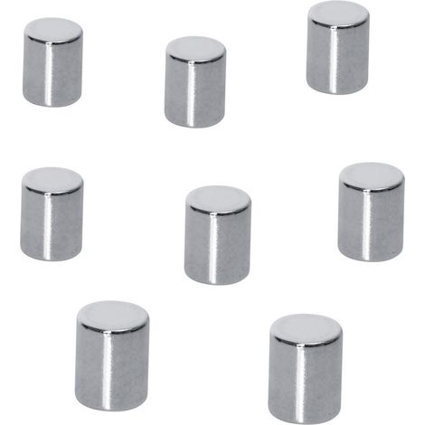 Sigel Neodym Magnet B3103 (Ø x H) 8 mm x 10 mm Zylinder Silber 8 St. B3103 (1/2)