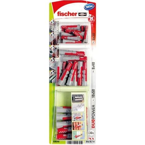 Cheville Duopower Blister 15(6x30) 10 (8x40) 5 (10X50)