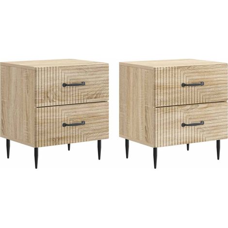 Maison Exclusive - Nachttisch 2 stk. Sonoma-Eiche 43 x 34,5 x 47, (1/5)