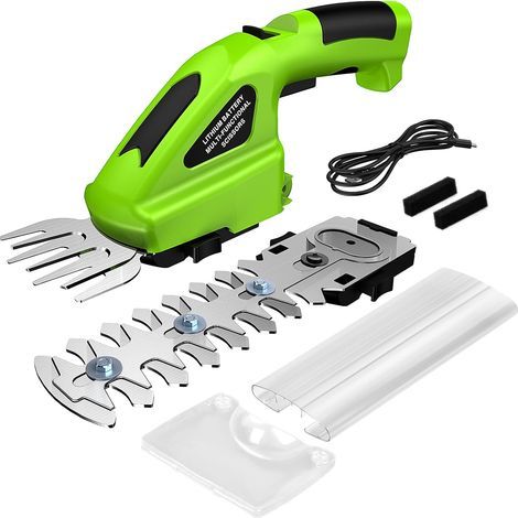 7.2V Taille-herbes et Cisaille a Gazon sans Fil, 2000mAh Taille Haies/Herbe Mini avec 2 Lames, 1100r/min,pour Couper Les Haies, Les pelouses,et USB C câble (1/5)