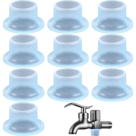 Lot de 10 joints d'étanchéité silicone 1/4" bleus - Rondelles anti-fuite pour robinets et vannes - Haute performance (1/5)