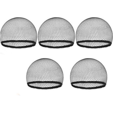 Filet à perruque - Noir - Filet à cheveux spécifique pour perruque - Lot de 5 - Maille - Nylon - Taille adulte - Bonnet de perruque - Unisexe (1/5)