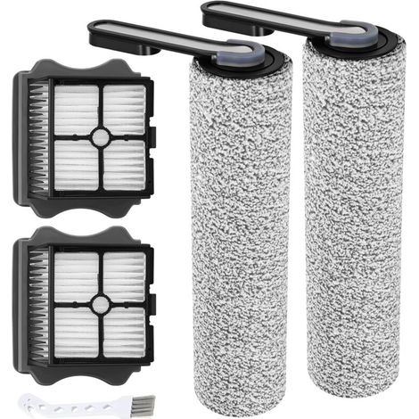 Replacement brush roller (not suitable for the S5 Combo) and filter, suitable for the cleaning brush of the Tineco Floor ONE S5. Accessory floor brush roller (2 brush rollers and 2 filters)--DTEKGAZ